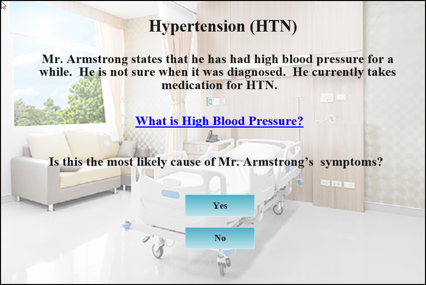 Quiz question about hypertension. Read description below image.
