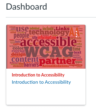 Dashboard icon for Introduction to Accessibility