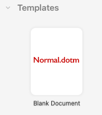 Blank Document icon with added red label Normal.dotm.