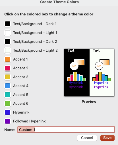 Create a Color Theme window. See details in the instructions below.