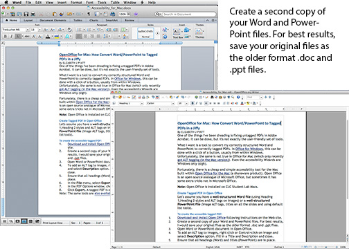 Sample images of Word document and OpenOffice Document