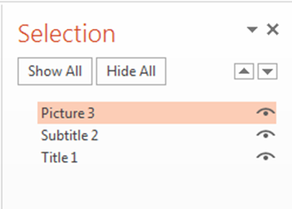 Selection pane for Office 2013